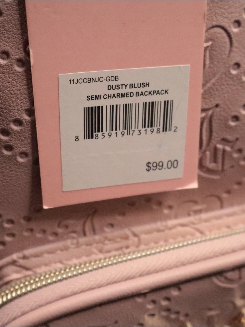Juicy Couture Semi Charmed Backpack Dusty Blush Pink Embossed Logo NWT⁠